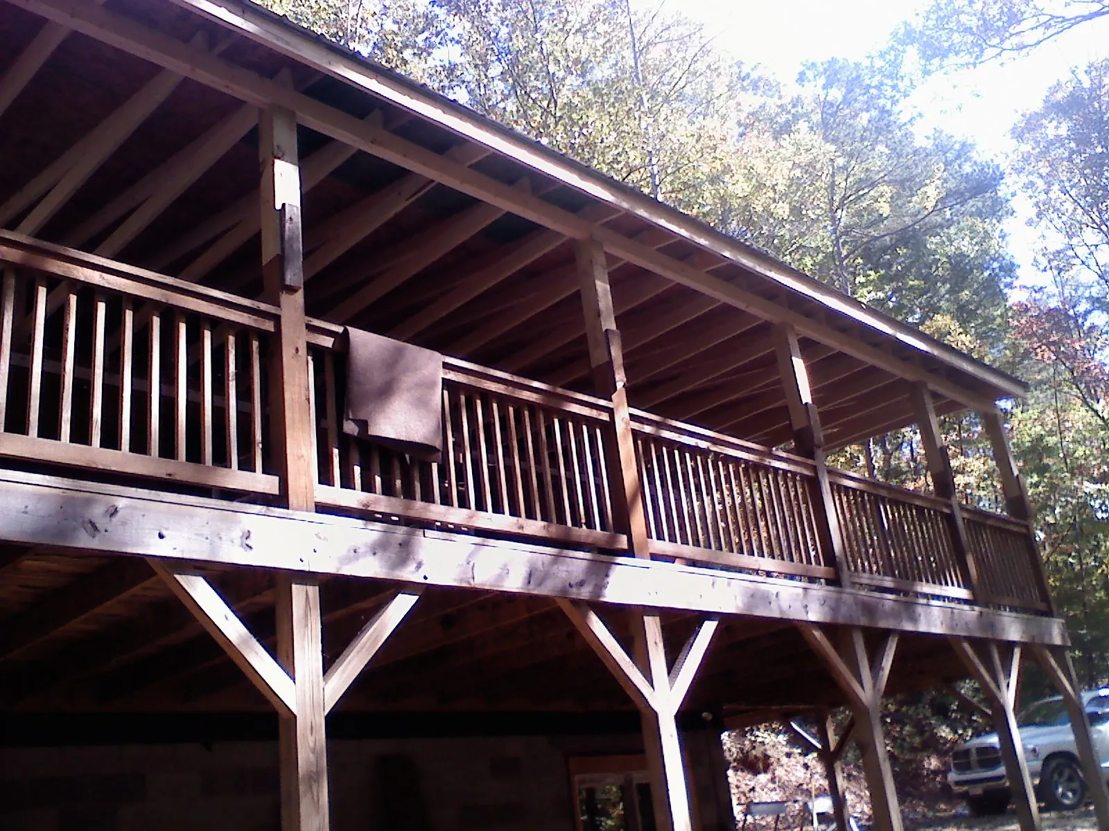 Timber framing under a new elevated porch and deck — Roof Leak Repair in Okatie by Roofing Brothers